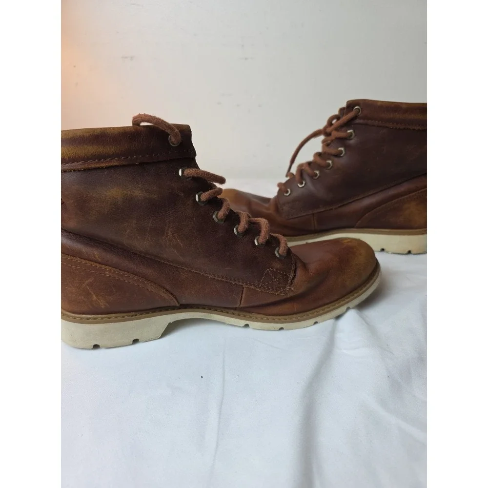 TIMBERLAND Bramhall Boots Womens 9.5 Brown Leather Lace Up Waterproof Ankle